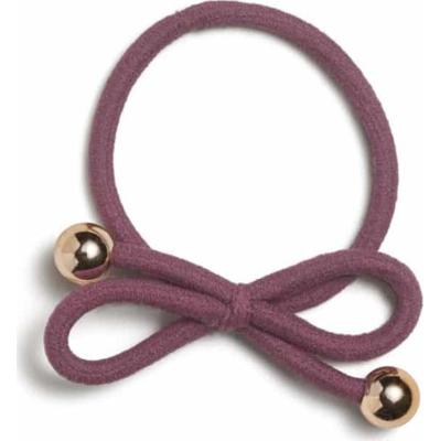 Ia Bon Hair Tie With Gold Bead Mauve