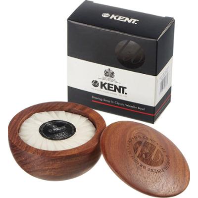 Kent Brushes Dark Oak Shaving Bowl with Luxury Shaving Soap 120 g