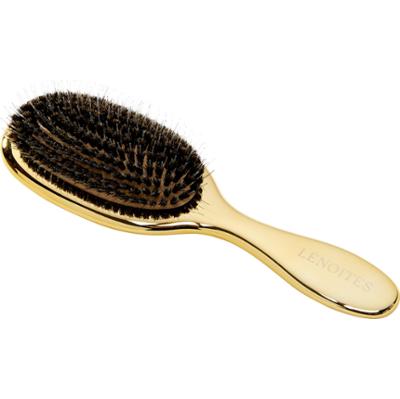 Lenoites Hair Brush Wild Boar with pouch and cleaner tool Guld