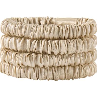 Lenoites Mulberry Silk Skinny Scrunchies Beige