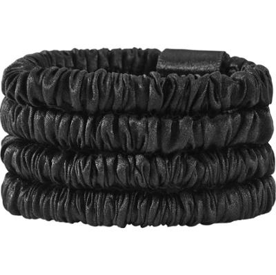 Lenoites Mulberry Silk Skinny Scrunchies Black