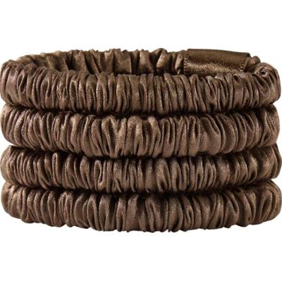 Lenoites Mulberry Silk Skinny Scrunchies Brown