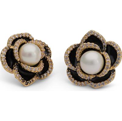 Lily and Rose Coco rose earrings - Jet / ivory pearl