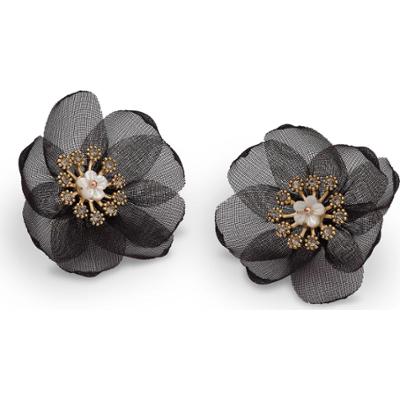 Lily and Rose Organza botanical earrings Black