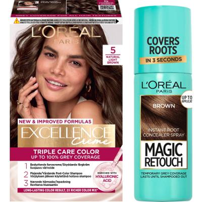 L'Oréal Paris Bundle Excellence 5 Natural Light Brown & Magic Retouch