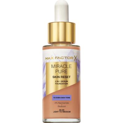 Max Factor Miracle Pure 2In1 Skin Reset Serum Foundation 60-80 Light T