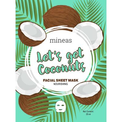 Mineas Facial Sheet Mask Nourishing Let'S Get Coconuts White