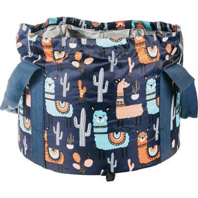 Palmetten Vikbart Fotbad Lama  Mörkblå