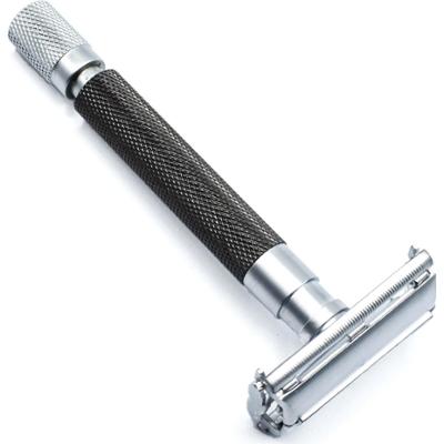Parker Shaving 74R - Graphite - Satin Chrome Textured Heavy Weight But