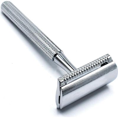 Parker Shaving 78R - Chrome - Unisex Textured Long Handle Three piece
