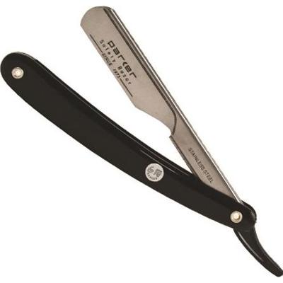 Parker Shaving PTB - Black ABS Handle Push Type Barber/Straight Razor
