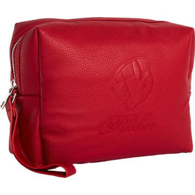 Pusher Toiletery Bag Vegan Leather Red