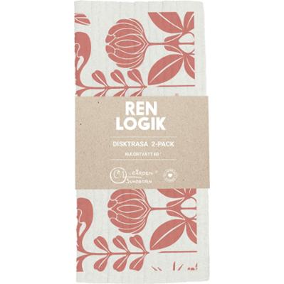 Ren Logik Dish Cloth 2-Pack Old Rose/Blue 40 g