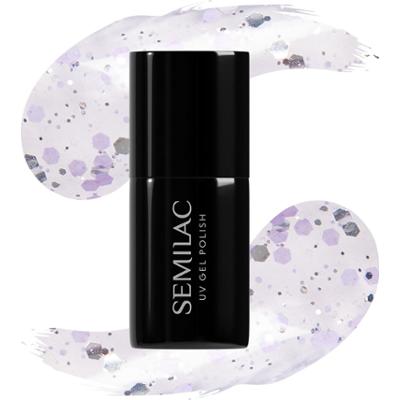 SEMILAC UV Gel Polish 925 Silver & Violet Drops