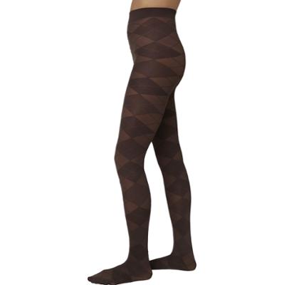 Swedish Stockings Rebecka Argyle Tights  Dark Brown S