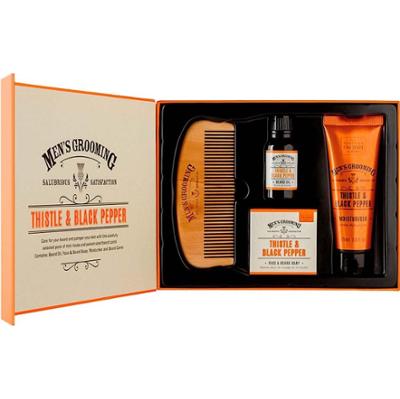 The Scottish Fine Soaps Thistle & Black Pepper Face & Beard Care Kit