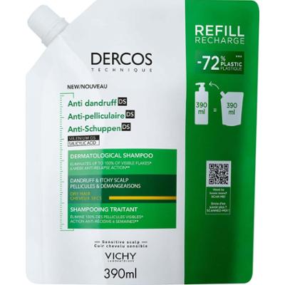VICHY Anti Dandruff Dercos Shampoo for Dry Hair Refill 390 ml