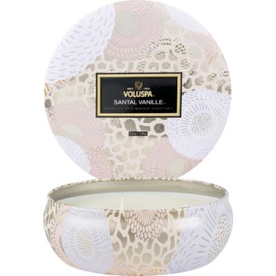 Voluspa Santal Vanille Japonica 3-Wick in Decorative Tin 40h