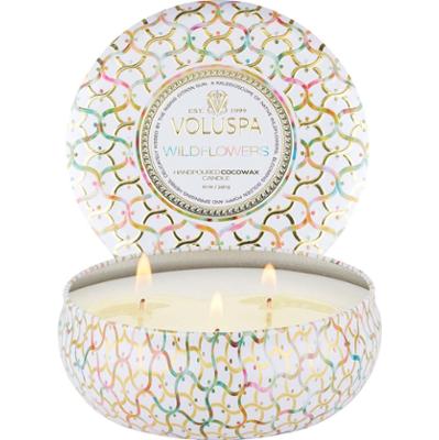 Voluspa Wildflowers Maison Blanc Wildflowers 3-wick Tin Candle 40h 340
