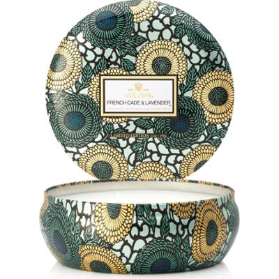 Voluspa French Cade & Lavender 3-Wick in Decorative Tin 40h 340 g