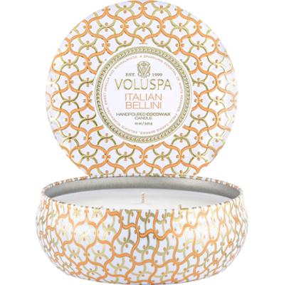 Voluspa Italian Bellini Maison Blanc 3-Wick in Decorative Tin 40h