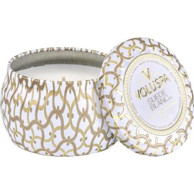 Voluspa Suede Blanc Maison Blanc Decorative Tin Candle 25h