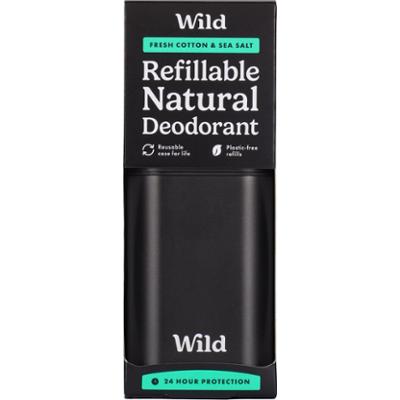 Wild Men's Black case and Fresh Cotton and Sea Salt Deo Starter Pack