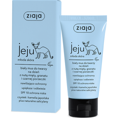 biały mus do twarzy na dzień SPF 10 ochrona niska Ziaja