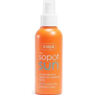 wodoodporny olejek do opalania spray SPF 6 UVA + UVB ochrona niska Ziaja