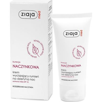 kuracja naczynkowa krem wyciszający rumień na dzień/na noc ochrona niska SPF 10 Ziaja