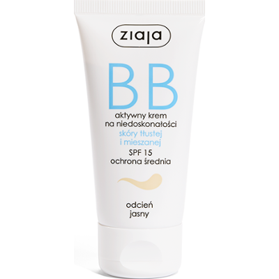 BB aktywny krem na niedoskonałości skóry tłustej i mieszanej odcień jasny Ziaja