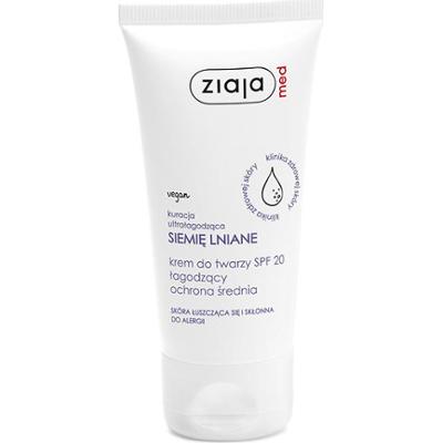 kuracja ultrałagodząca siemię lniane krem do twarzy SPF 20 łagodzący ochrona średnia Ziaja