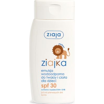 emulsja wodoodporna do twarzy i ciała dla dzieci spf 30 Ziaja