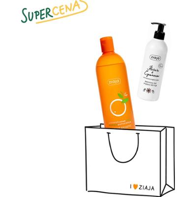 duet pomarańczowy żel pod prysznic + kremowy żel myjący do rąk herbata z cynamonem Ziaja