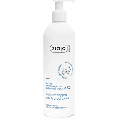 kuracja dermatologiczna pielęgnacja skóry z AZS natłuszczająca emulsja do ciała Ziaja