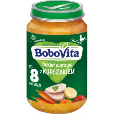 Bobovita Obiadek Dla Dzieci Bukiet Warzyw z Kurczakiem Po 8 Miesiącu 190g