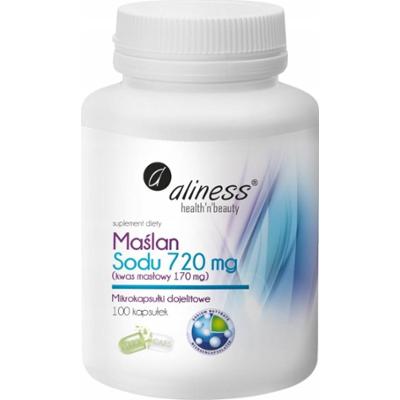 Aliness Maślan Sodu 720mg Kwas Masłowy Suplement Jelita Trawienie 100 Kaps