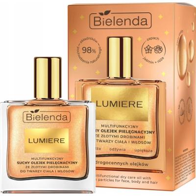 Bielenda Lumiere Suchy Olejek Do Włosów Ciała i Twarzy Złote Drobinki 50ml