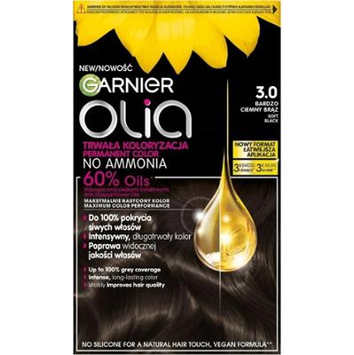 Garnier Olia Trwała Farba Do Włosów Bez Amoniaku 3.0 Bardzo Ciemny Brąz