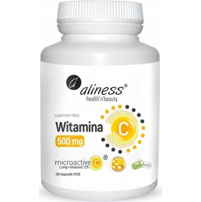 Aliness Witamina C 500 mg Microactive 12h Kwas L-Askorbinowy 100 Kapsułek