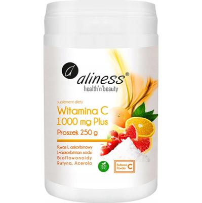 Aliness Witamina C 1000 mg Plus Suplement Kwas Askorbinowy w Proszku 250g