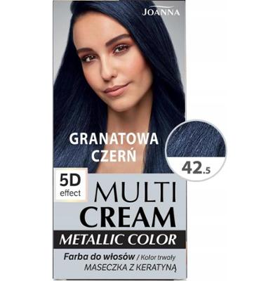 Joanna Multi Cream Metallic 5D Trwała Farba Do Włosów 42,5 Granatowa Czerń