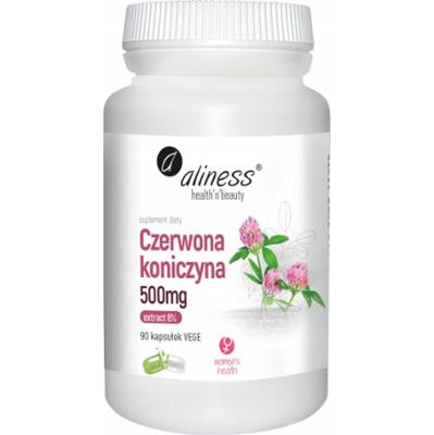 Aliness Czerwona Koniczyna 8% 500mg Suplement Diety Menopauza Kości 90 Kaps