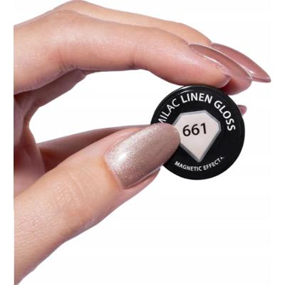 Semilac Lakier Hybrydowy Do Paznokci Cat Eye Złoty 661 Linen Gloss 7ml
