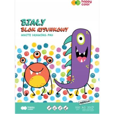 Happy Color Premium Biały Blok Rysunkowy A3 100g Szkolny Duży 20 Kartek