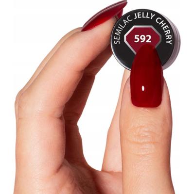 Semilac Lakier Hybrydowy Do Paznokci Manicure Wiśniowy 592 Jelly Cherry 7ml