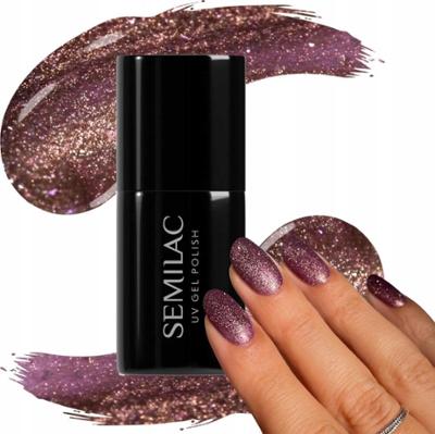 Semilac Lakier Hybrydowy Do Paznokci Meta Rose 823 Metaliczny Fiolet 7ml