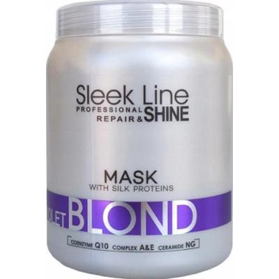 Stapiz Sleek Line Maska Ochładzająca z Jedwabiem Violet do Włosów Blond Siwych Rozjaśnianych 1l