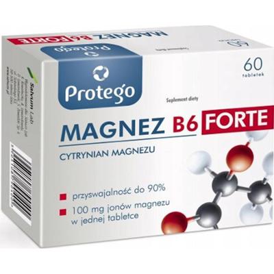 Protego Magnez B6 Forte Suplement Diety Cytrynian Magnezu 60 Tabletek
