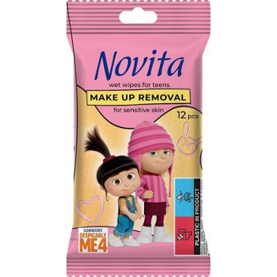 Novita Sensitive Delikatne Chusteczki Nawilżane Do Demakijażu 12 Sztuk